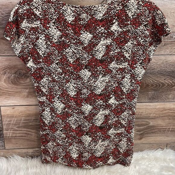 Josephine Studio Ladies Vneck Gathered Top, Size Petite Small, Brown,Tan,Orange - Picture 4 of 6